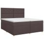 Spyruoklinė lova su čiužiniu Tamsiai rudas 200 x 200 cm Audinys