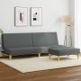 Dvivietė sofa-lova su pagalvėmis ir pakoja, pilka, aksomas