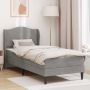 Lovos rėmas 2 pcs Šviesiai pilka 90 x 190 cm Aksomas