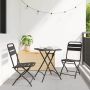 Bistro komplektas 3 pcs Antracitas Plienas