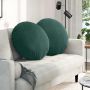 Sėdynių pagalvėlės 2 pcs Tamsiai žalia Ø 40 x 13 cm Aksomas