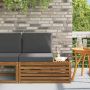Lauko galinė sofa su pagalve Natūrali 91 x 63 x 73 cm