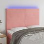 Galvūgalis su LED, rožinės spalvos, 144x5x118/128cm, aksomas