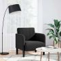 Sofa-kėdė su porankiais, juoda, 54 cm, aksominė