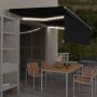 Markizė su uždanga/LED/vėjo jutikliu, antracito, 5x3m