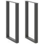 Baro stalo kojos, U formos, 2 vnt., antracito spalvos, 60x(100-101) cm, plienas