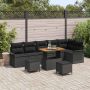 Sodo Sofų Rinkinys su pagalve su saugykla 9 pcs Juoda
