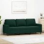 Trivietė sofa, tamsiai žalios spalvos, 180cm, aksomas
