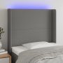 Galvūgalis su LED, juodos spalvos, 103x16x118/128cm, audinys