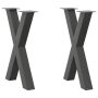 Valgomojo stalo kojos, X formos, 2 vnt., antracito spalvos, 50x(72-73) cm, plienas