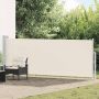 Ištraukiama šoninė kiemo pertvara, kreminės spalvos, 140x500cm