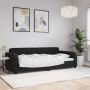 Sofa, juodos spalvos, 90x190cm, aksomas