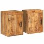 Naktinis staliukas 2 pcs Ruda Kietas mango medis