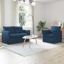 Sofa 2 pcs Mėlyna 196 x 82 x 85 cm audinys