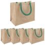 Džiuto piniginės 5 pcs Natūrali ir žalia 26 x 22 x 14 cm