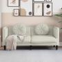 Dvivietė sofa su pagalvėlėmis, kreminės spalvos, aksomas