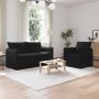 Sofa 2 pcs Juoda 196 x 82 x 85 cm audinys