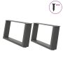 Kavos staliuko kojelės, 2 vnt., antracito spalvos, 60x(30-31) cm, plienas