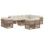 Sodo Sofų Rinkinys 13 pcs Smėlio poliratanas