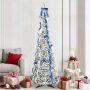 Dirbtinė Kalėdų eglutė su 200 LED s stovu Balta 210 cm PVC
