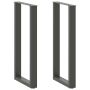Baro stalo kojos, U formos, 2 vnt., antracito spalvos, 40x(100-101) cm, plienas