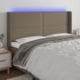 Galvūgalis su LED, taupe spalvos, 203x16x118/128cm, audinys