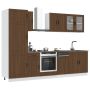 Virtuvinių spintelių komplektas, 8 dalių, Kalmar, ruda
