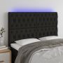 Galvūgalis su LED, juodos spalvos, 144x7x118/128cm, audinys