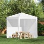 Šventinės palapinės šoninė siena 2 pcs Balta 200 x 195 cm