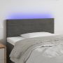 Galvūgalis su LED, tamsiai pilkas, 80x5x78/88cm, aksomas