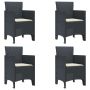Sodo Kėdė 4 pcs Antracitas 53 x 49 x 85 cm Polipropilenas