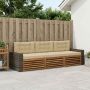 Lauko sofos komplektas 3 pcs Natūralus ir bežinis Poliesteris