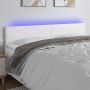 Galvūgalis su LED, baltos spalvos, 180x5x78/88cm, dirbtinė oda