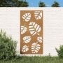 Sodo sienos dekoracija, 105x55cm, corten plienas, lapų dizaino