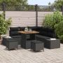 Sodo Sofų Rinkinys su pagalve 8 pcs Juoda Poli ratanas