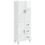Spintelė 2 pcs Itin blizgi balta 66 x 34,5 x 89,5 cm