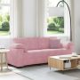 Trivietė sofa, rožinė, 220x77x82 cm, aksomas