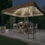Pavėsinė su lempučių girliandomis LED, taupe, 3x3m