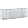 Gabioninė pakelta lova 2 pcs Sidabro 250 x 50 x 80 cm
