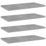 Knygų lentynos plokštės, 4vnt., betono pilkos, 40x20x1,5cm, MDP
