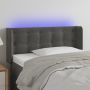 Galvūgalis su LED, tamsiai pilkas, 83x16x78/88cm, aksomas
