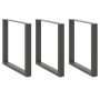 Valgomojo stalo kojos, 3 vnt., antracito spalvos, 90x(72-73) cm, plienas, U formos