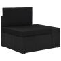 Modulinė kampinė sofa su porankiu kairėje, juoda, poliratanas