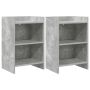 Naktiniai staliukai 2 pcs Betono pilka 40 x 30 x 60 cm