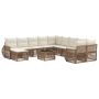 Sodo Sofų Rinkinys 12 pcs Smėlio poliratanas