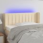 Galvūgalis su LED, kreminės spalvos, 93x16x78/88cm, audinys