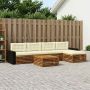 Lauko sofos komplektas 6 pcs Natūralus ir grietinėlė