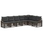 Sodo Sofų Rinkinys 7 pcs Pilka poliratanas