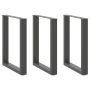 Valgomojo stalo kojos, 3 vnt., antracito spalvos, 70x(72-73) cm, plienas, U formos