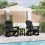 Sodo poilsio komplektas 3 pcs Juoda HDPE